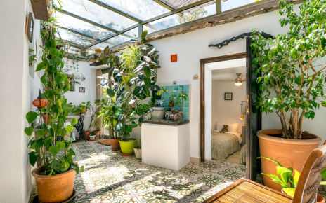 El exótico patio interior con plantas